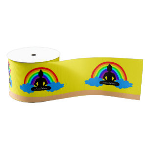 Rainbow Buddha & Mindfulness Yoga /meditation Grosgrain Ribbon