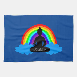 Rainbow Buddha & Mindfulness Yoga /meditation Tea Towel