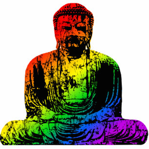Rainbow Buddha Statue Photo Sculpture Decoration