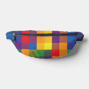 Rainbow Buffalo Check Pride Flag Plaid Colorful Bum Bags