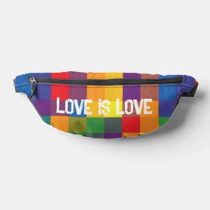 Rainbow Buffalo Check Pride Plaid Colorful Love Bum Bags