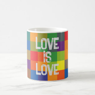 Rainbow Buffalo Check Pride Plaid Personalize Coffee Mug