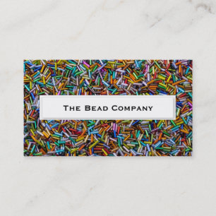 Rainbow Bugle Beads Business Cards