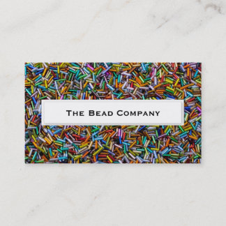 Rainbow Bugle Beads Business Cards