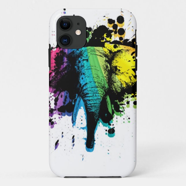 Rainbow Bull Elephant Abstract Case-Mate iPhone Ca Case (Back)
