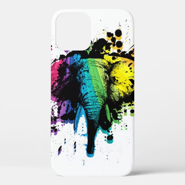 Rainbow Bull Elephant Abstract Design Case-Mate iP iPhone Case (Back)