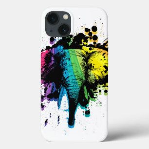 Rainbow Bull Elephant Abstract Design iPhone 13 Case