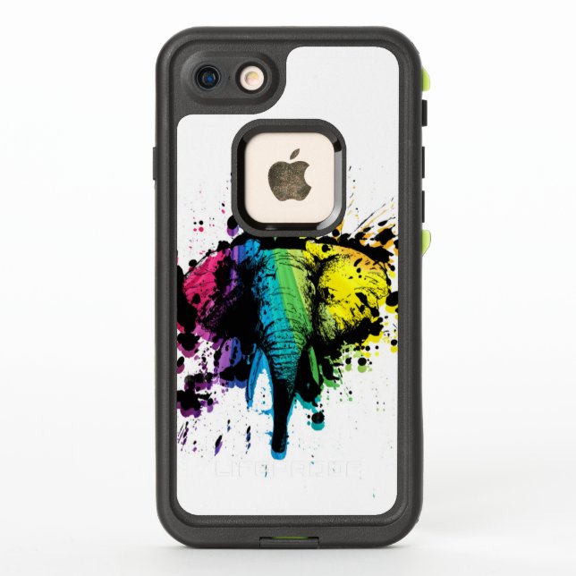 Rainbow Bull Elephant LifeProof iPhone Case (Back)