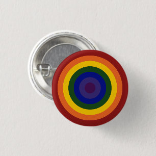 Rainbow Bullseye 3 Cm Round Badge