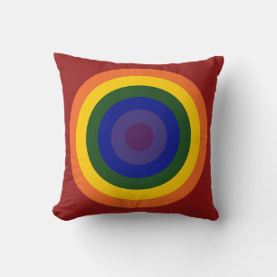 Rainbow Bullseye Cushion
