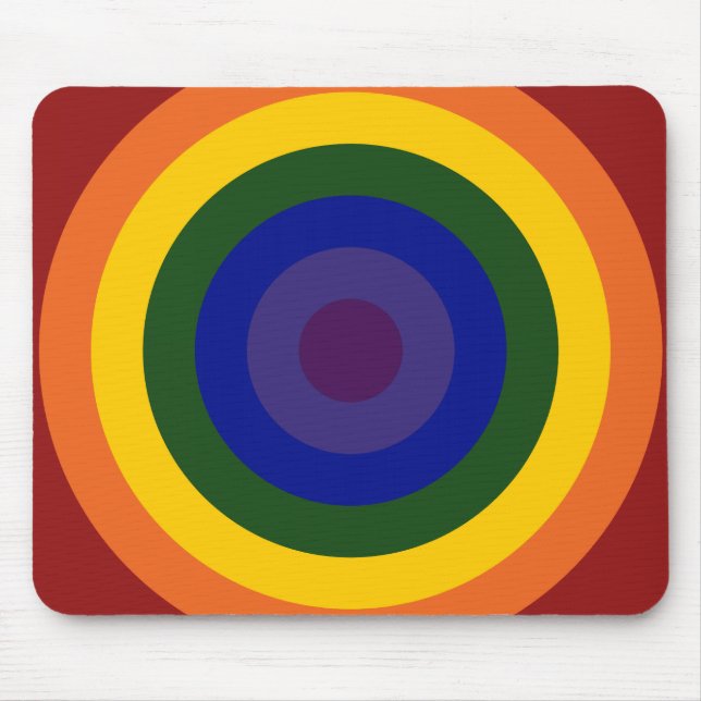 Rainbow Bullseye Mouse Mat (Front)