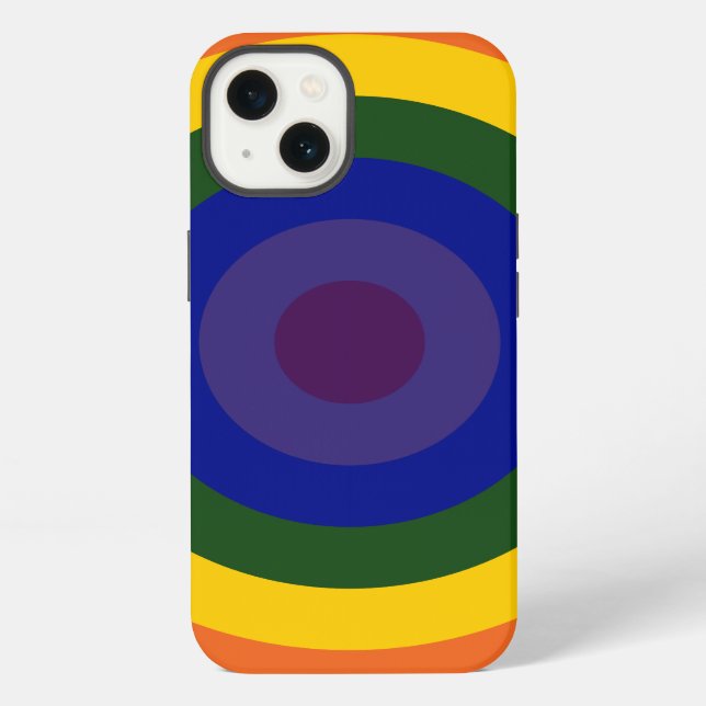 Rainbow Bullseye Pattern iPhone Case (Back)