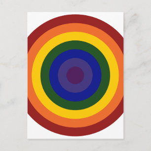 Rainbow Bullseye Postcard
