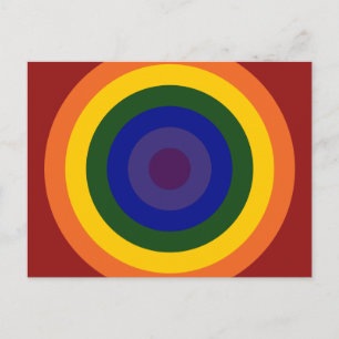 Rainbow Bullseye Postcard