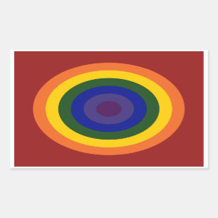 Rainbow Bullseye Rectangular Sticker