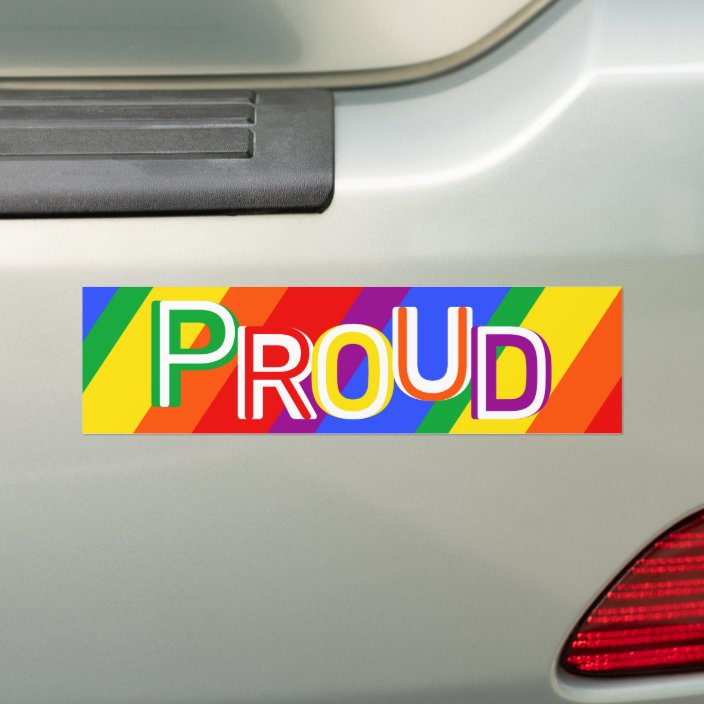 Rainbow bumper sticker Zazzle.co.uk