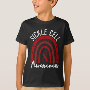 Rainbow Burgundy Ribbon Sickle Cell Awareness Supp T-Shirt