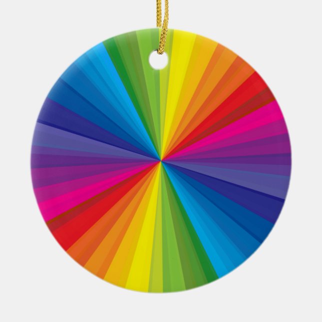 Rainbow Burst Ceramic Tree Decoration (Front)