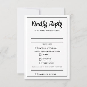 Rainbow Burst Food Choices RSVP Card