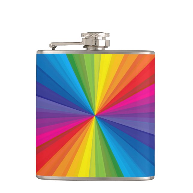 Rainbow Burst Hip Flask (Front)