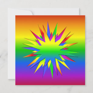 Rainbow Burst invitation, customise Invitation