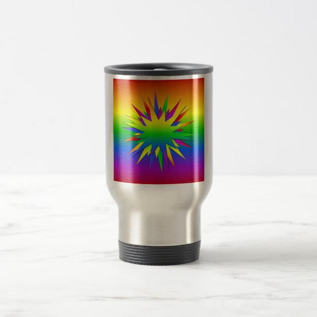 Rainbow Burst mug - choose style & colour (Center)