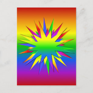 Rainbow Burst postcard, customise Postcard