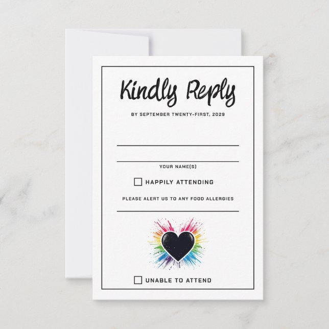 Rainbow Burst RSVP Card (Front)