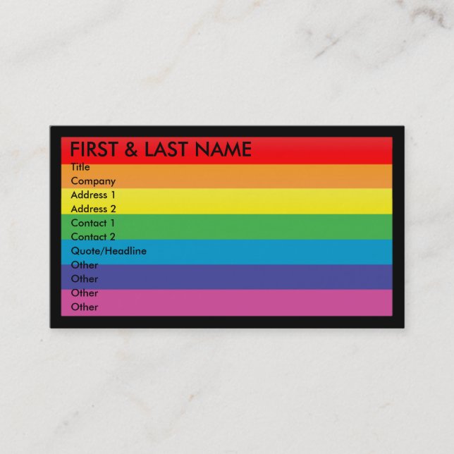 rainbow business card. M. Card (Front)
