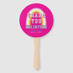 Rainbow Business Volunteer Hot Pink Hand Fan