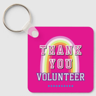 Rainbow Business Volunteer Hot Pink Key Ring
