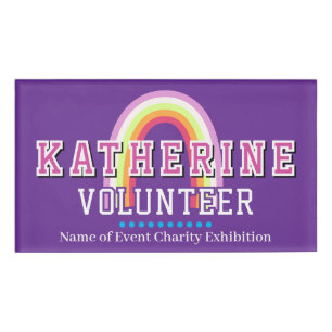 Rainbow Business Volunteer Purple Name Tag