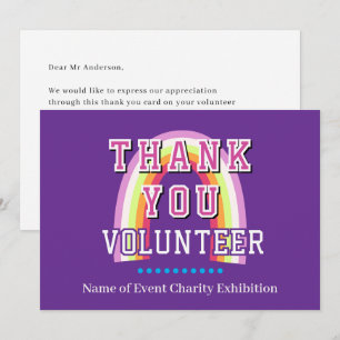 Rainbow Business Volunteer Purple Thank You Card