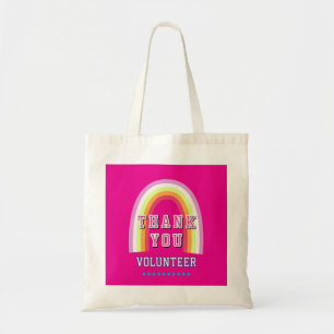 Rainbow Business Volunteer Thank You Hot Pink Tote Bag