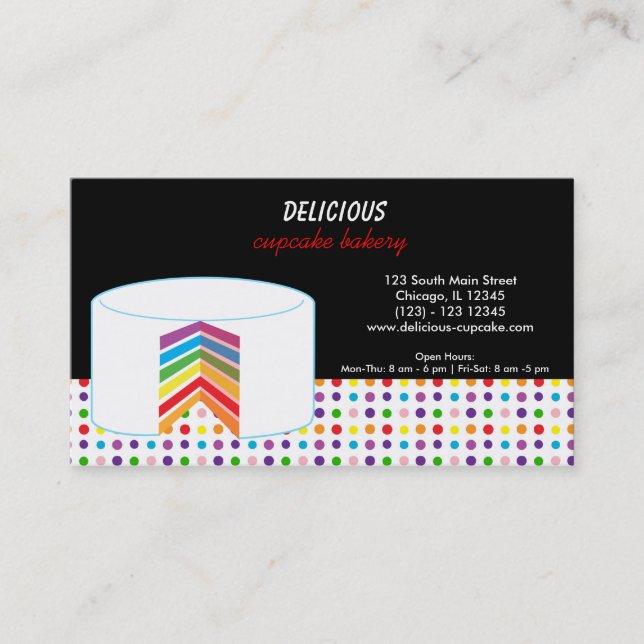 Rainbow Bussiness Cake Business Card (Front)