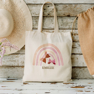Rainbow Butterflies Gifts Pastel Pinks Tote Bag