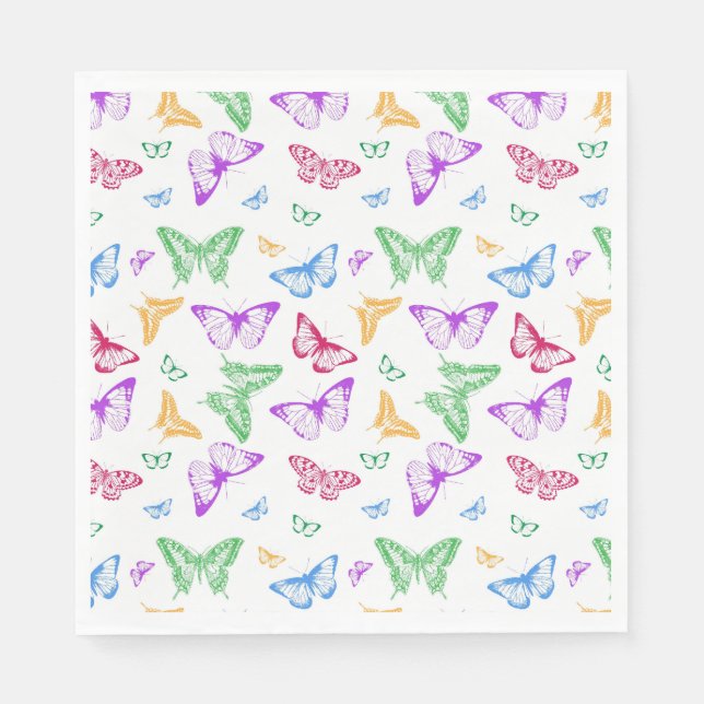 Rainbow Butterflies Napkin (Front)