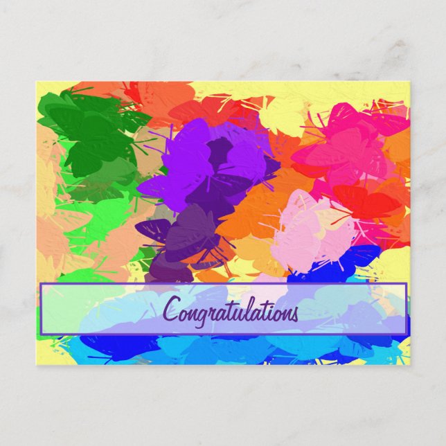 Rainbow Butterflies Postcard (Front)