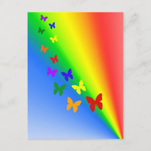 Rainbow Butterflies Postcard