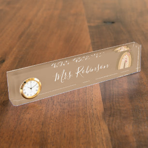 Rainbow Butterflies Script Teachers Daycare Desk N Nameplate