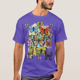 Rainbow ButterfliesButterfly Lover Entomologist Ga T-Shirt