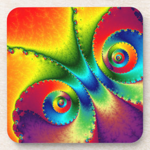 Rainbow Butterfly Abstract Coaster