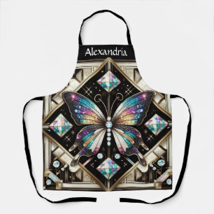 Rainbow Butterfly Art Deco Apron