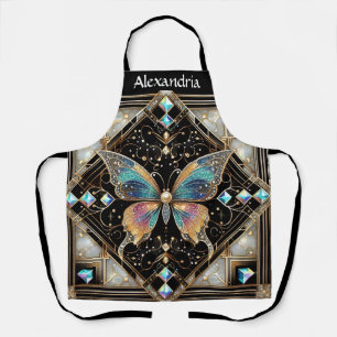 Rainbow Butterfly Art Deco Apron