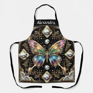 Rainbow Butterfly Art Deco Apron
