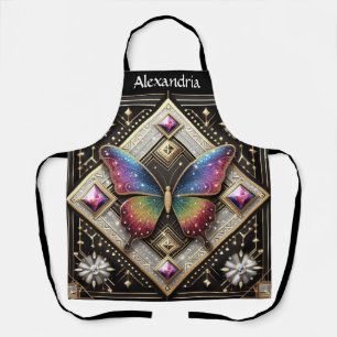 Rainbow Butterfly Art Deco Apron