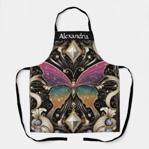 Rainbow Butterfly Art Deco Apron