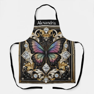 Rainbow Butterfly Art Deco Apron