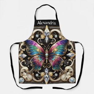 Rainbow Butterfly Art Deco Apron