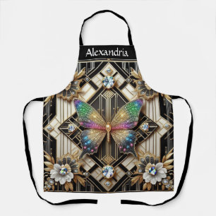 Rainbow Butterfly Art Deco Art Nouveau Apron